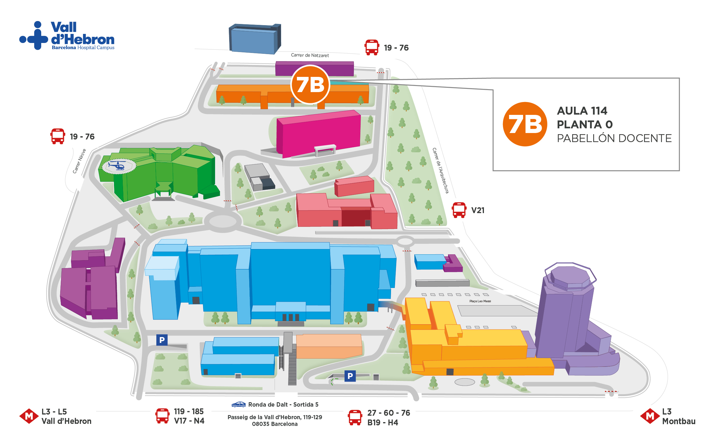 Aula 114 del Módulo Sur de la Unidad Docente de Vall d'Hebron