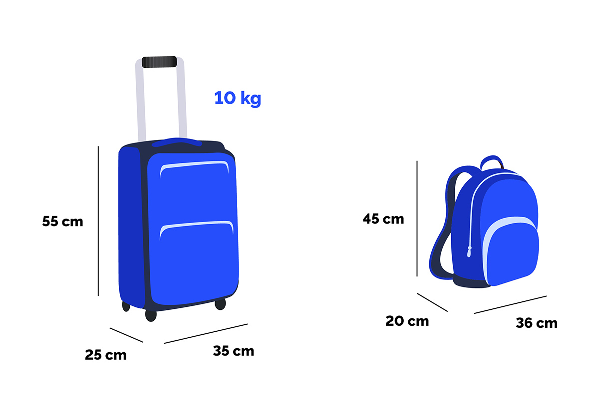 Mides de les maletes i bosses